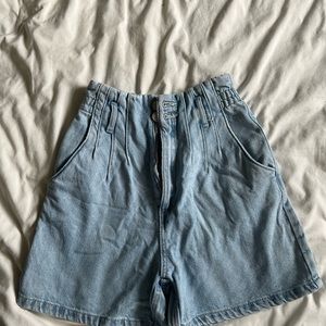 Zara paper bag high waisted Bermuda shorts